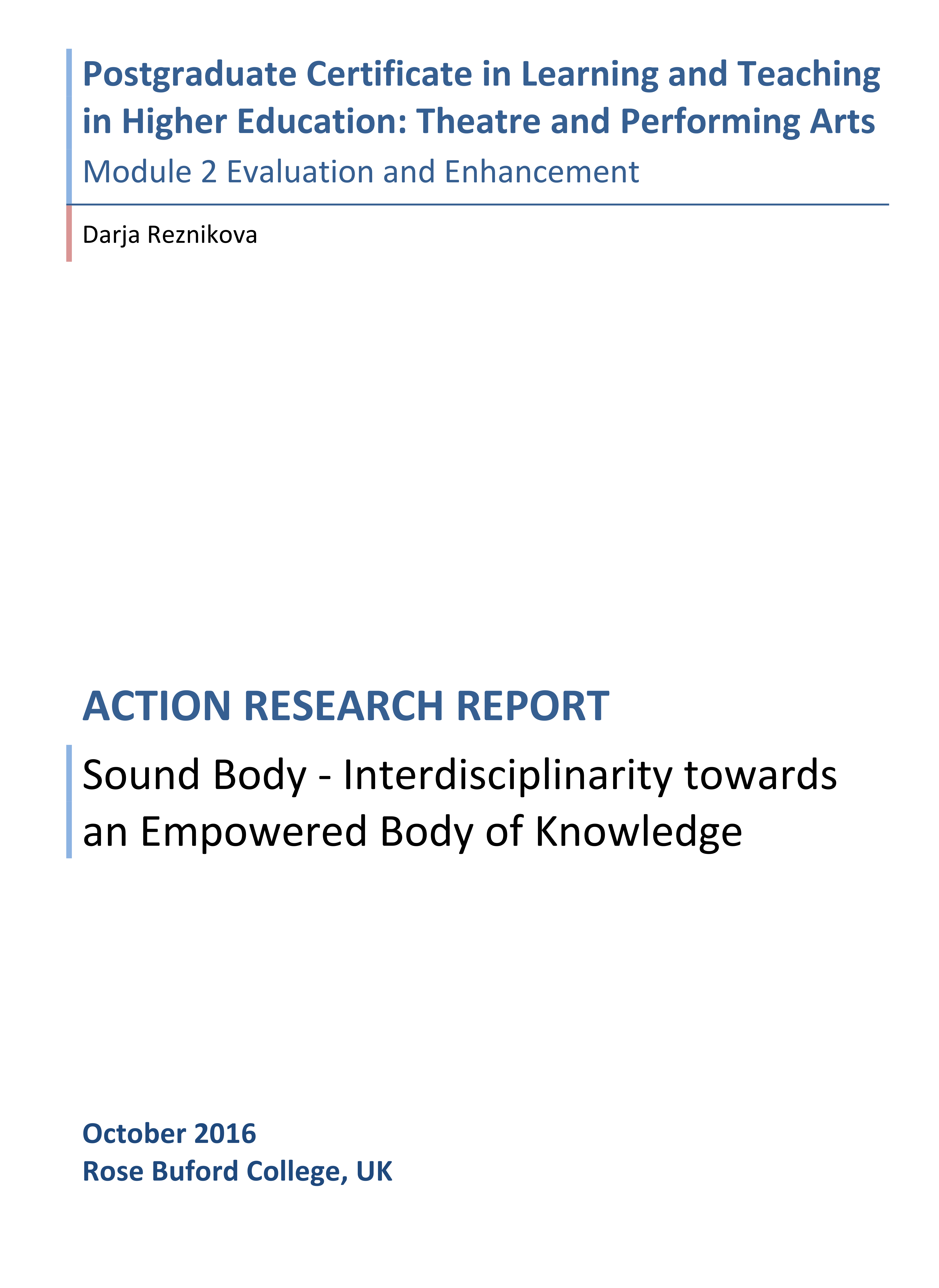 Action Research Report